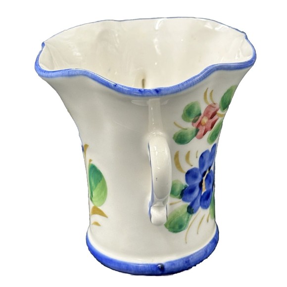 Blue Poppy Floral Ceramic Vase Hand painted in Italy for FTD 5.5 Inches Tall - Picture 4 of 7